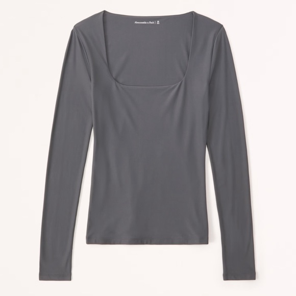 NWT Abercrombie Soft Matte Seamless Long-Sleeve Squareneck Top XL - Picture 1 of 5